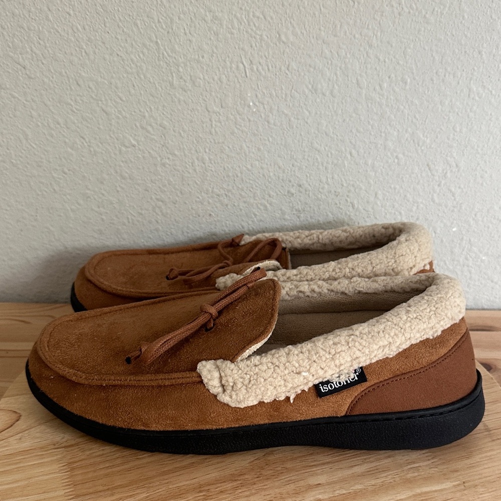 Men's Vincent Microsuede Moccasin Slipper with Sherpa Spill